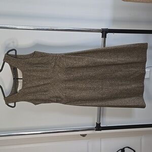 Black & brown lined wool dress